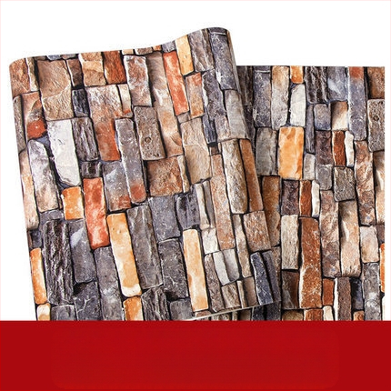 3D reljēfa ķieģeļu tapete, PVC materiāls, dekoratīvs ķieģeļu raksts, Jaunais Ķīniešu stils