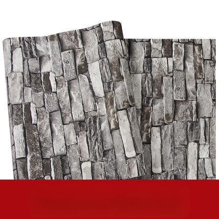 3D reljēfa ķieģeļu tapete, PVC materiāls, dekoratīvs ķieģeļu raksts, Jaunais Ķīniešu stils