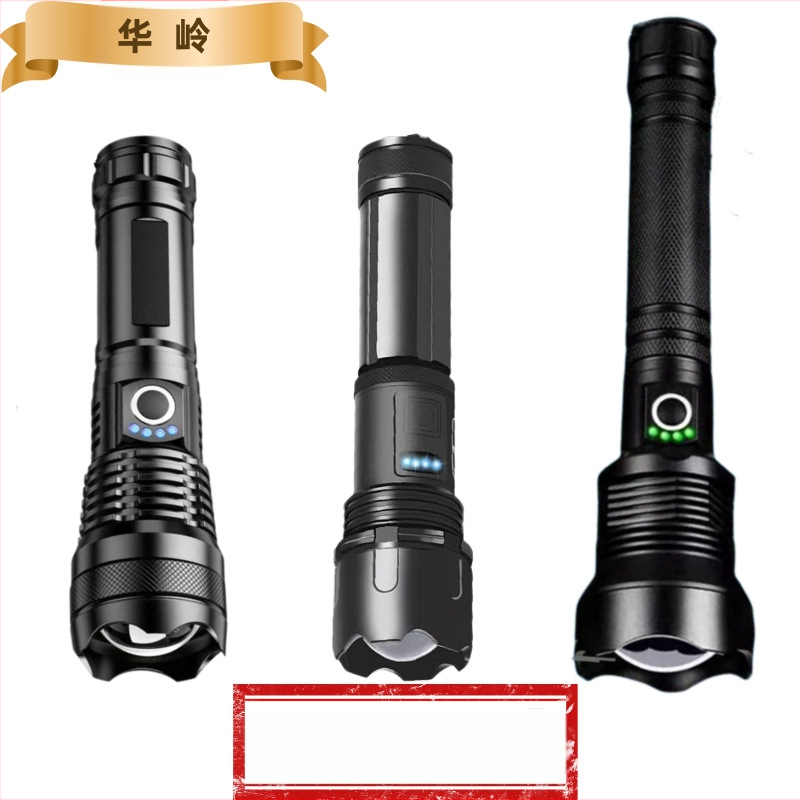 Фенер с телескопично увеличение, алуминиев корпус, USB презареждане, LED 10W, обхват 200–500 м за къмпинг и на открито