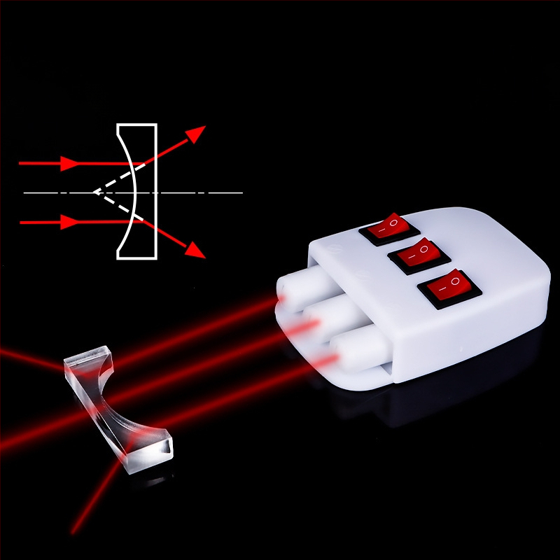 Liuxin optiline õpetamiskomplekt tsükliliste, poolringjate, kolmnurksete ja ristkülikukujuliste läätsedega akrila jaoks füüsika katseteks