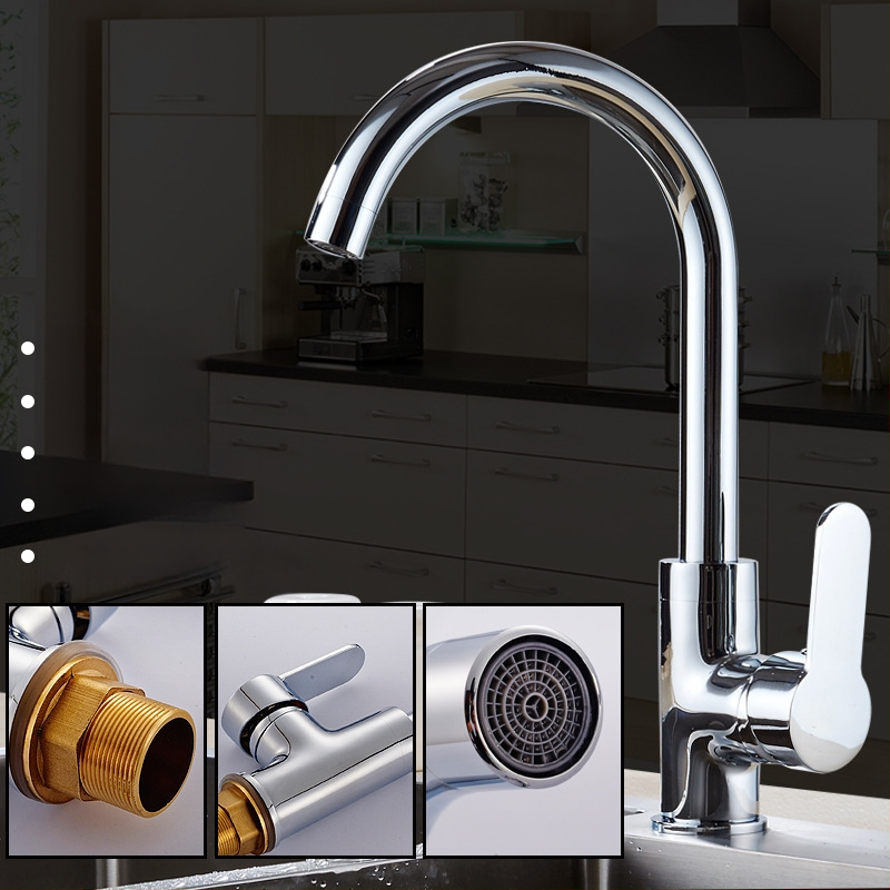 Κουζίνας βρύση με σώμα από χαλκό, κεραμικός πυρήνας βαλβίδας, ανάμειξη, πίεση 1.8 MPa, 100°C