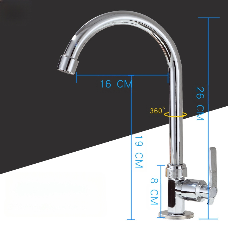 Κουζίνας βρύση με σώμα από χαλκό, κεραμικός πυρήνας βαλβίδας, ανάμειξη, πίεση 1.8 MPa, 100°C