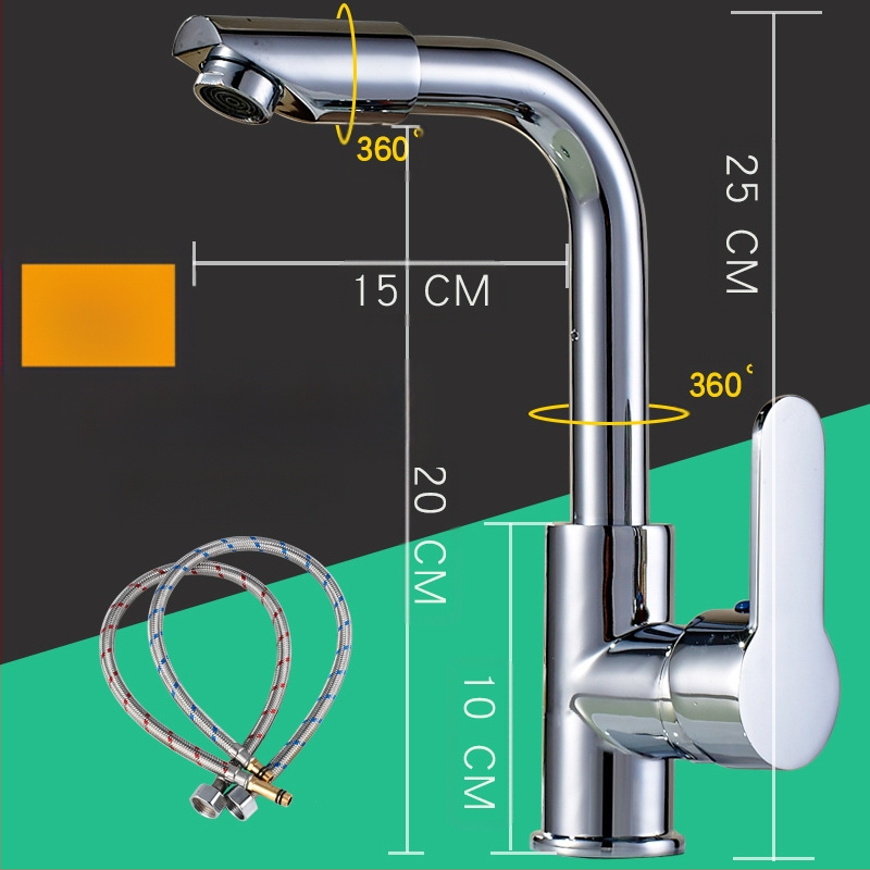 Κουζίνας βρύση με σώμα από χαλκό, κεραμικός πυρήνας βαλβίδας, ανάμειξη, πίεση 1.8 MPa, 100°C