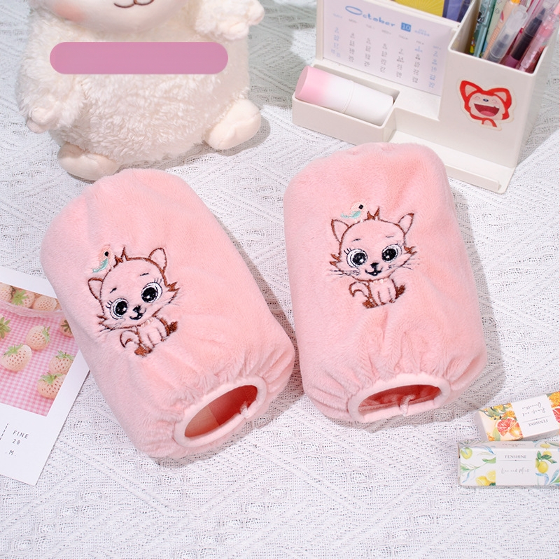 Korejas stila pūkainas roku sargi ar karikatūras rakstu un izšuvumu, anti netīrumiem, Jade Rabbit Velvet materiāls