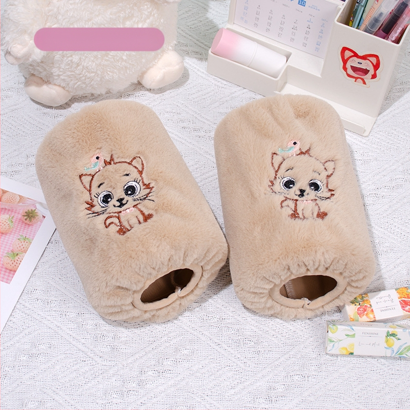 Korejas stila pūkainas roku sargi ar karikatūras rakstu un izšuvumu, anti netīrumiem, Jade Rabbit Velvet materiāls