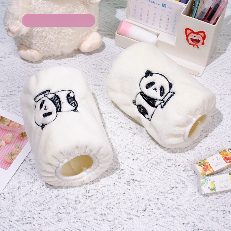 Korejas stila pūkainas roku sargi ar karikatūras rakstu un izšuvumu, anti netīrumiem, Jade Rabbit Velvet materiāls