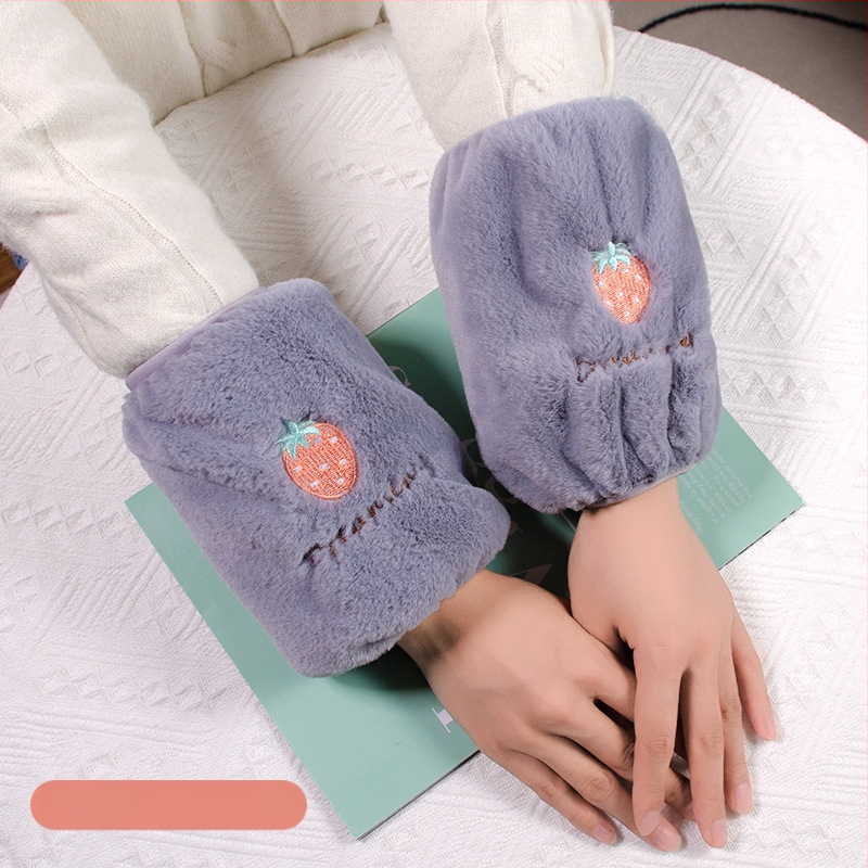 Korejas stila pūkainas roku sargi ar karikatūras rakstu un izšuvumu, anti netīrumiem, Jade Rabbit Velvet materiāls