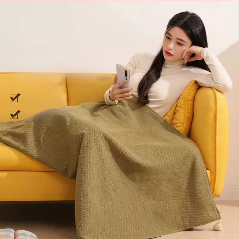 Cuvertură electrică cu încălzire, lavabilă, șal pentru picioare cu USB, model 85-1, 3 trepte de încălzire, 5V 10W