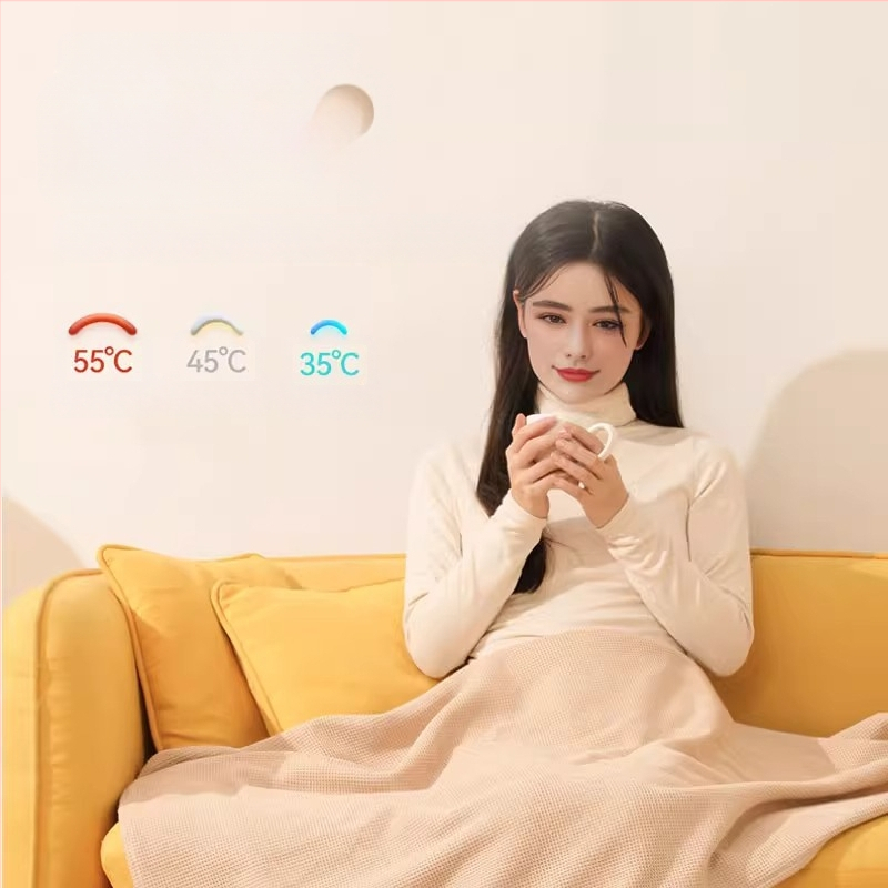 Cuvertură electrică cu încălzire, lavabilă, șal pentru picioare cu USB, model 85-1, 3 trepte de încălzire, 5V 10W