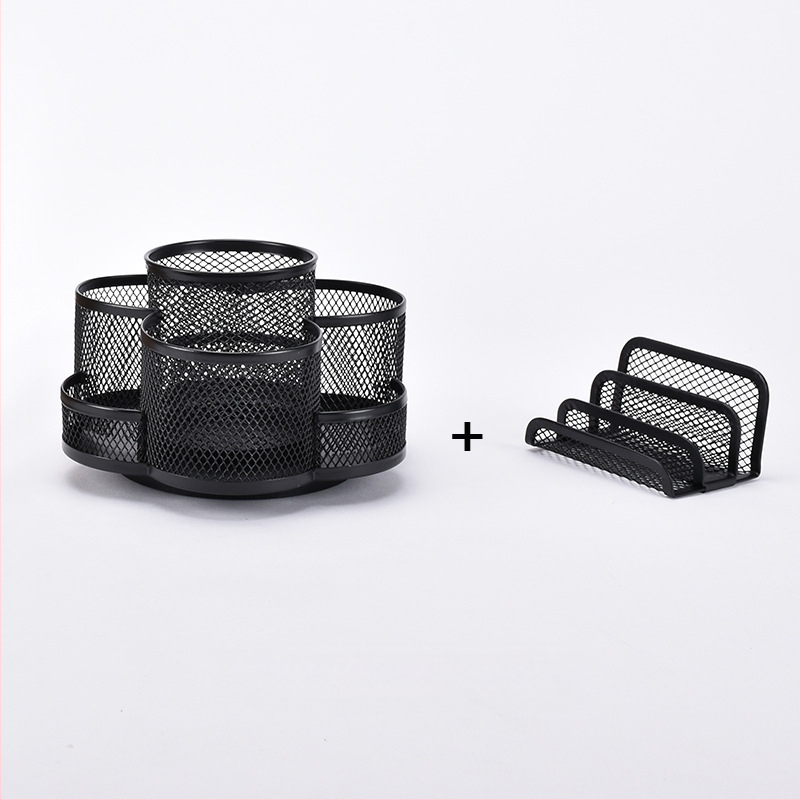 Metalni okretni držač olovaka, kružnog oblika, model 02, 360° rotacija, tisk loga dostupan