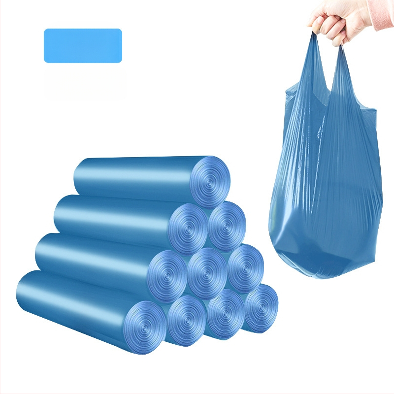 Пластмасова дебела торба за боклук, еднократна, с плосък отвор, за дома