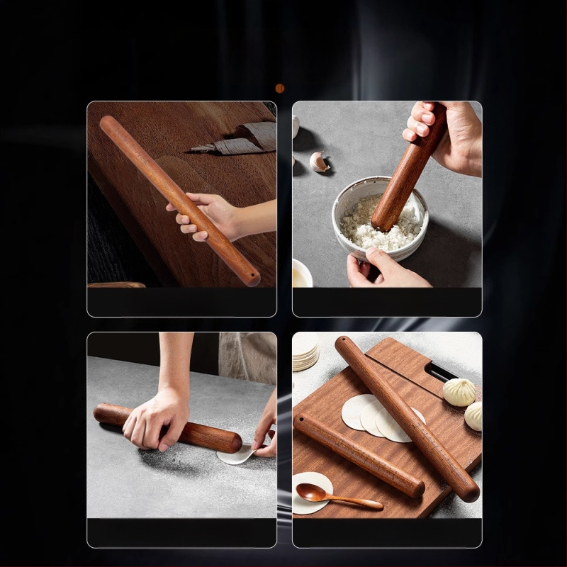 Valjak za tijesto od sandalovog drveta — Marka: Double Gun; Materijal: sandalovo drvo; Stil: Moderna jednostavnost; Set: 3 dijela