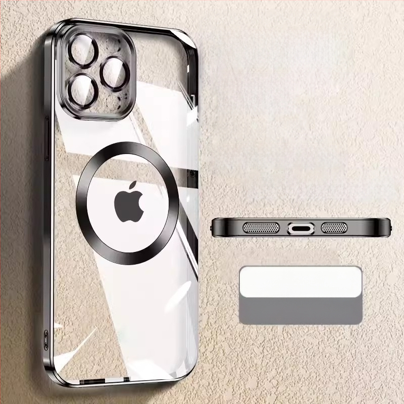 Skaidrus TPU galinis dėklas iPhone 16 Pro Max su MagSafe — belaidis įkrovimas, atsparus kritimui, pritaikomas