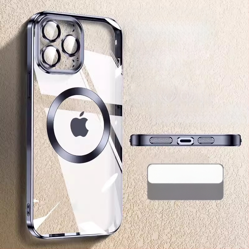 Skaidrus TPU galinis dėklas iPhone 16 Pro Max su MagSafe — belaidis įkrovimas, atsparus kritimui, pritaikomas