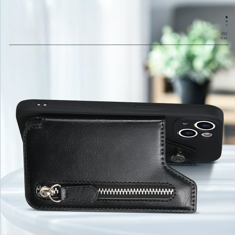 Mitmefunktsiooniline PU naha kaardikaas magnetilise autohoidjaga ja müntide taskuga