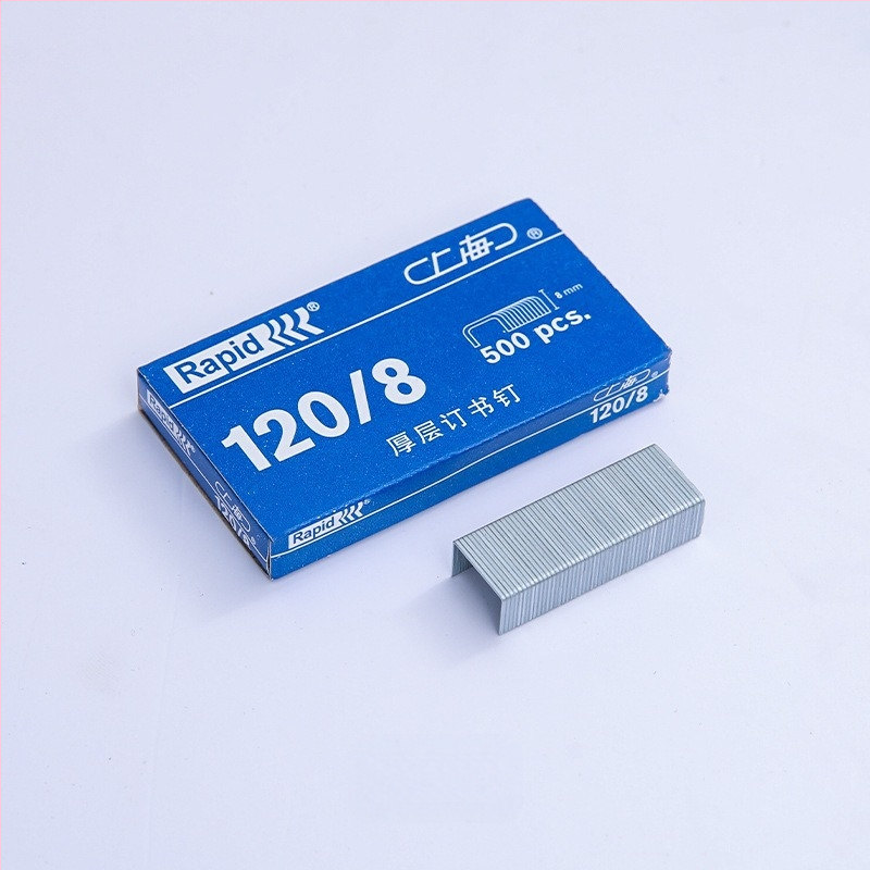 Rankinis stapleris gėlių įpakavimui, metalinis korpusas, sidabro spalvos apdaila, įtraukti No. 24 spaustukai ir universaliniai spaustukai, tolerancija 1–2 cm