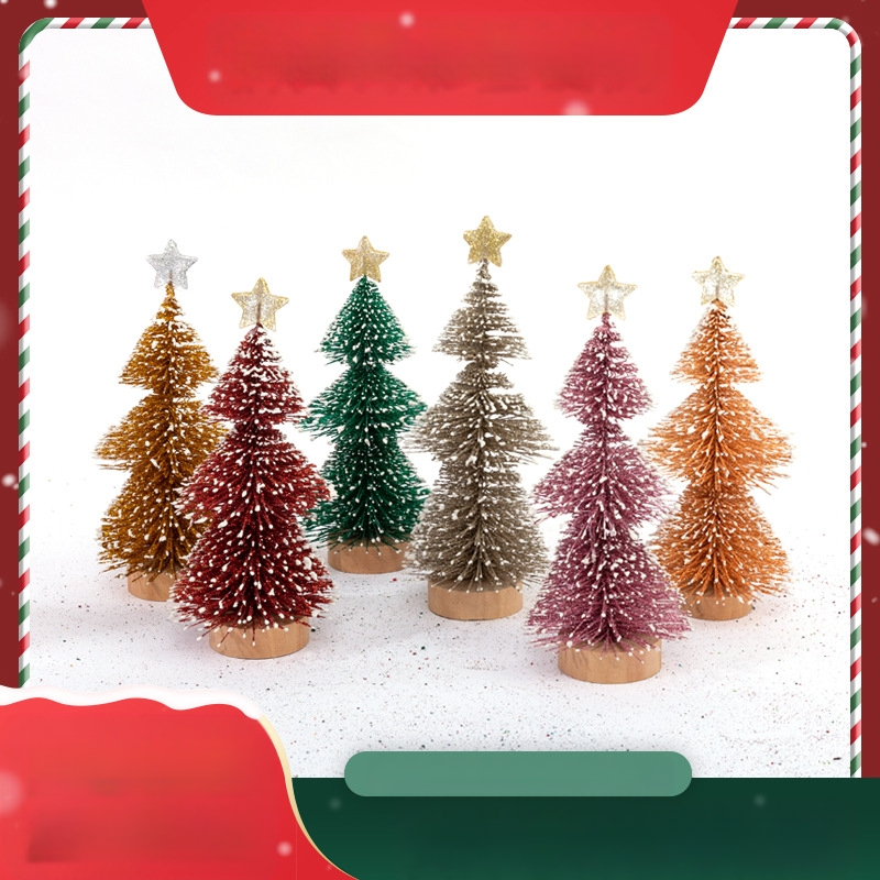 Ousheng galda Ziemassvētku koks ar priedes adatiņām dekorēšanai uz galda