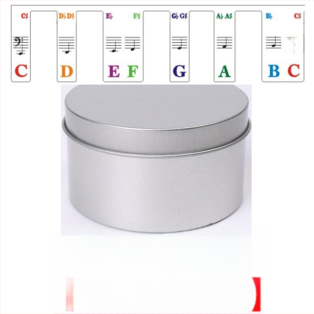 Abțibilduri pentru pian - Model QT-0918, Material PVC, Ambalaj: cutie metalică rotundă, Brand Chuanmei