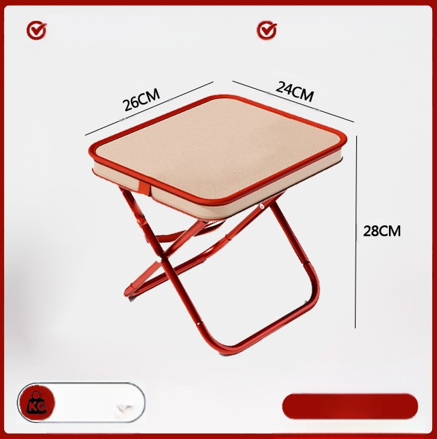 Sulankstoma kėdė - anglinio plieno, matmenys 28×23×26 cm, prekinis ženklas Foreign man, nešiojama kempingui ir žvejybai.