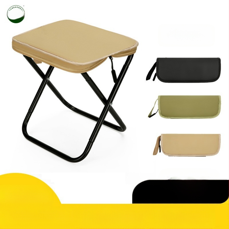 Sulankstoma kėdė - anglinio plieno, matmenys 28×23×26 cm, prekinis ženklas Foreign man, nešiojama kempingui ir žvejybai.