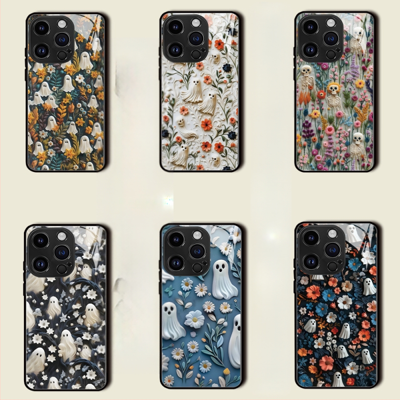 Halloween lebka tvrdý kryt na iPhone 11–14 Pro/Max – odolný proti nárazom, proti otlačkom prstov, odvádza teplo, prispôsobiteľný