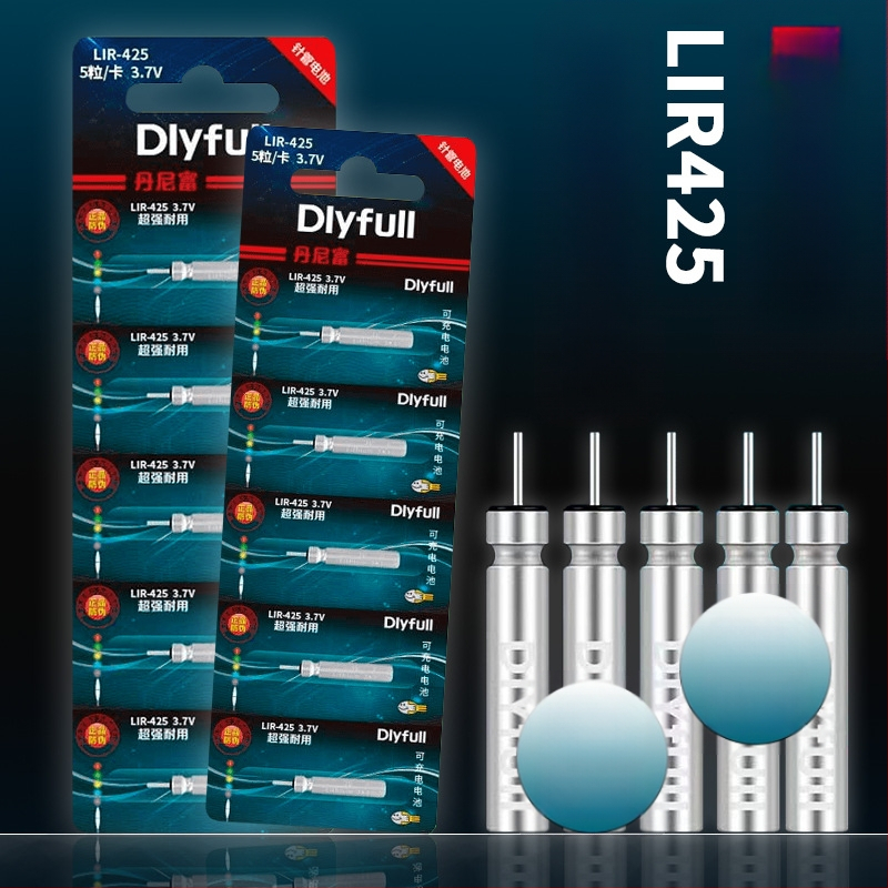 Danny Fu LIR425 Újratölthető Akkumulátor és Töltő Készlet Éjszakai Horgászathoz Világító Elektronikus Úszóval