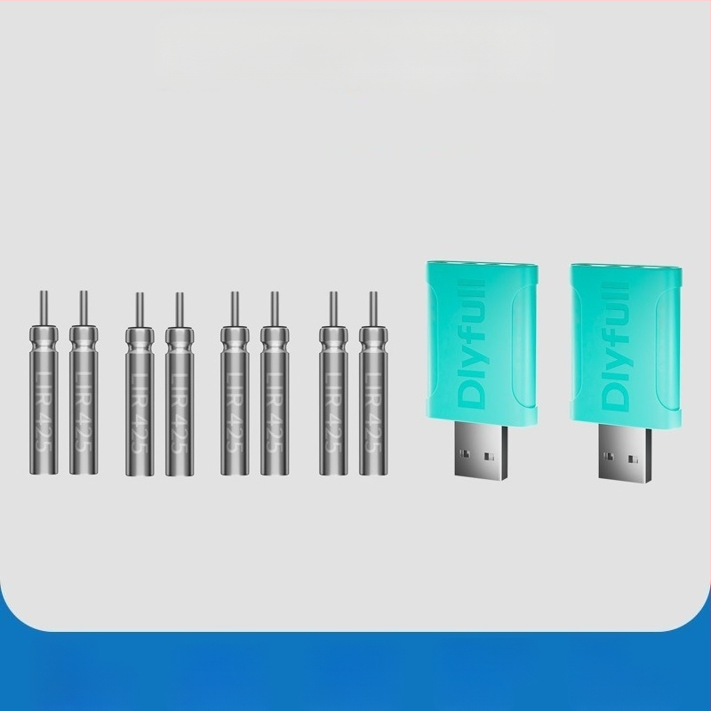 Danny Fu LIR425 Újratölthető Akkumulátor és Töltő Készlet Éjszakai Horgászathoz Világító Elektronikus Úszóval