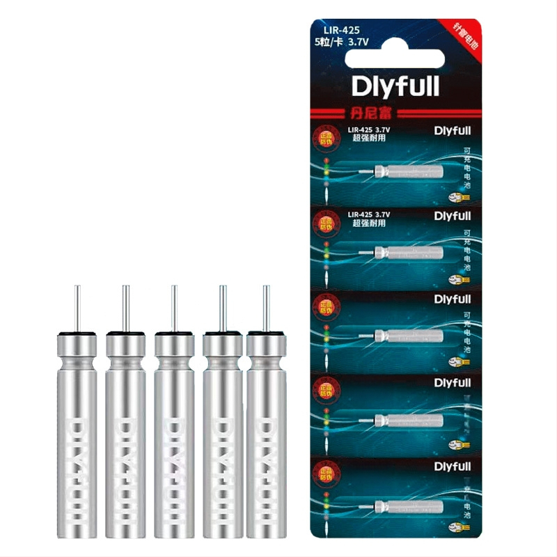 Danny Fu LIR425 Újratölthető Akkumulátor és Töltő Készlet Éjszakai Horgászathoz Világító Elektronikus Úszóval