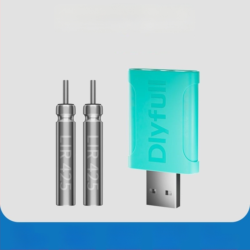 Danny Fu LIR425 Újratölthető Akkumulátor és Töltő Készlet Éjszakai Horgászathoz Világító Elektronikus Úszóval