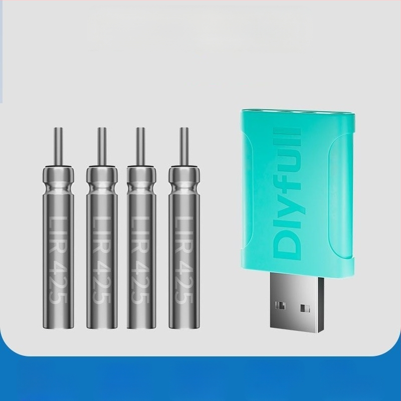 Danny Fu LIR425 Újratölthető Akkumulátor és Töltő Készlet Éjszakai Horgászathoz Világító Elektronikus Úszóval