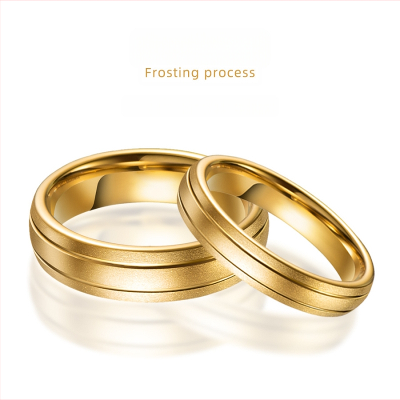 Δαχτυλίδι από βολφράμιο χάλυβα με ματ φινίς, γεωμετρικό unisex, κορεακή έκδοση, ζευγάρι δαχτυλιδιών