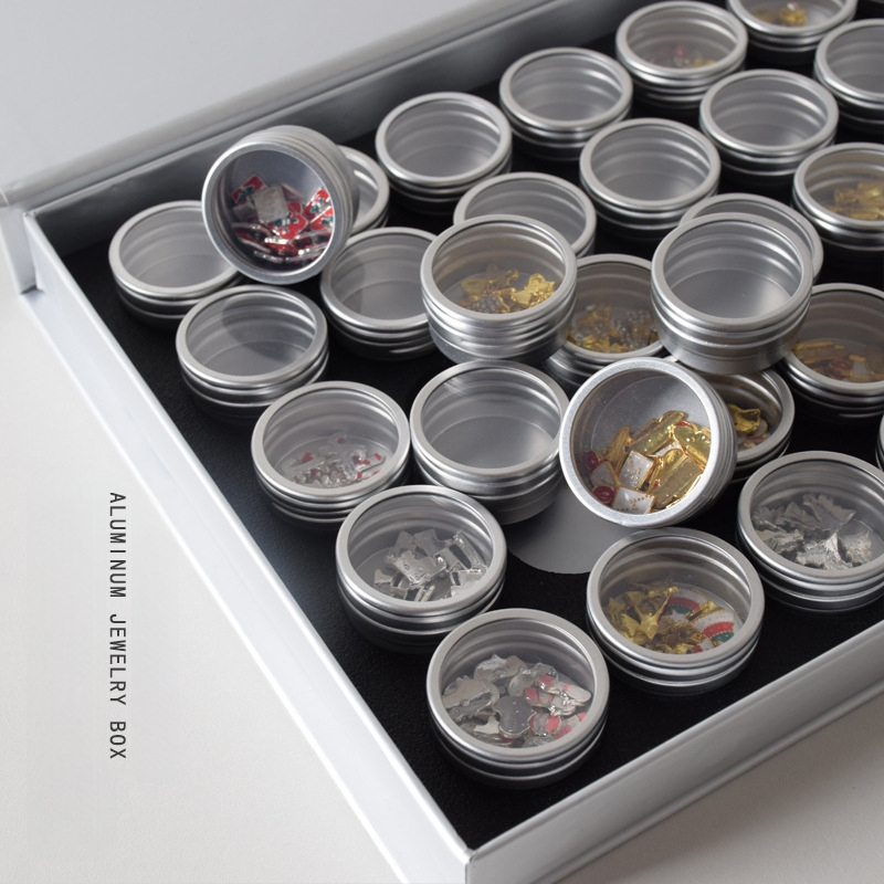 Κουτί αποθήκευσης κοσμημάτων — διαφανές κυκλικό σκληρό κουτί για διαμαντοκοσμήματα