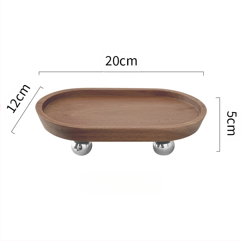 Koka apaļš trauks aromaterapijai, atslēgu uzglabāšanai un deserts plāksnei – moderns vienkāršs stils, logotipa drukāšana un personalizācija pieejama, piemērots viesnīcām, kafejnīcām un tējas dzeršanai