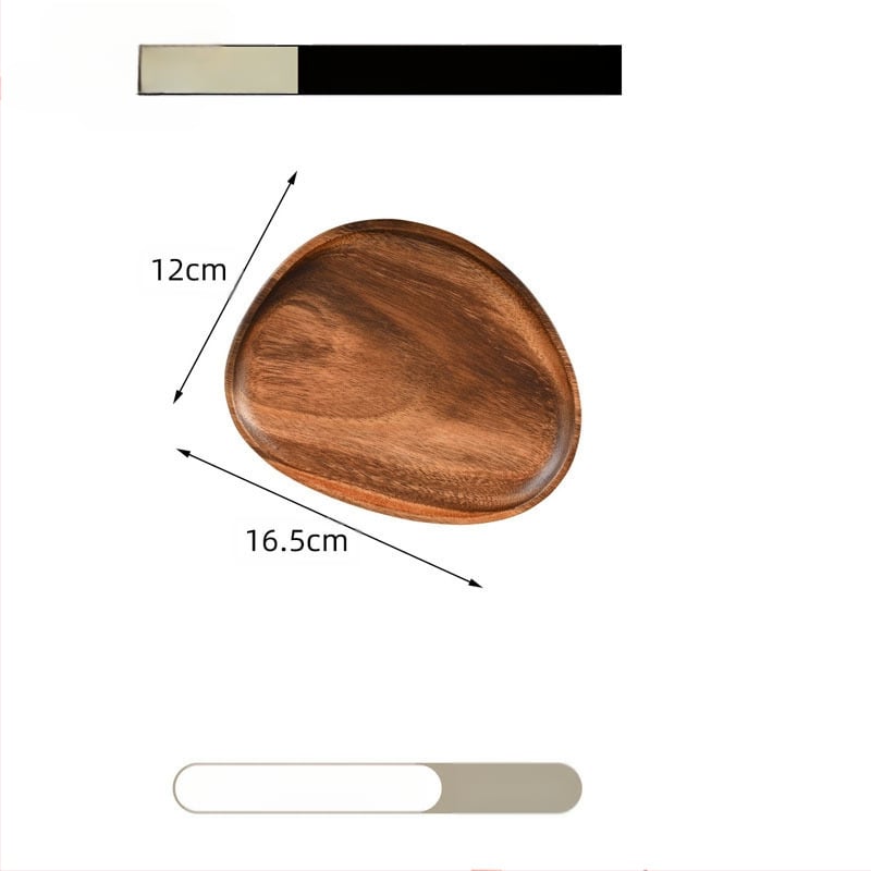 Koka apaļš trauks aromaterapijai, atslēgu uzglabāšanai un deserts plāksnei – moderns vienkāršs stils, logotipa drukāšana un personalizācija pieejama, piemērots viesnīcām, kafejnīcām un tējas dzeršanai