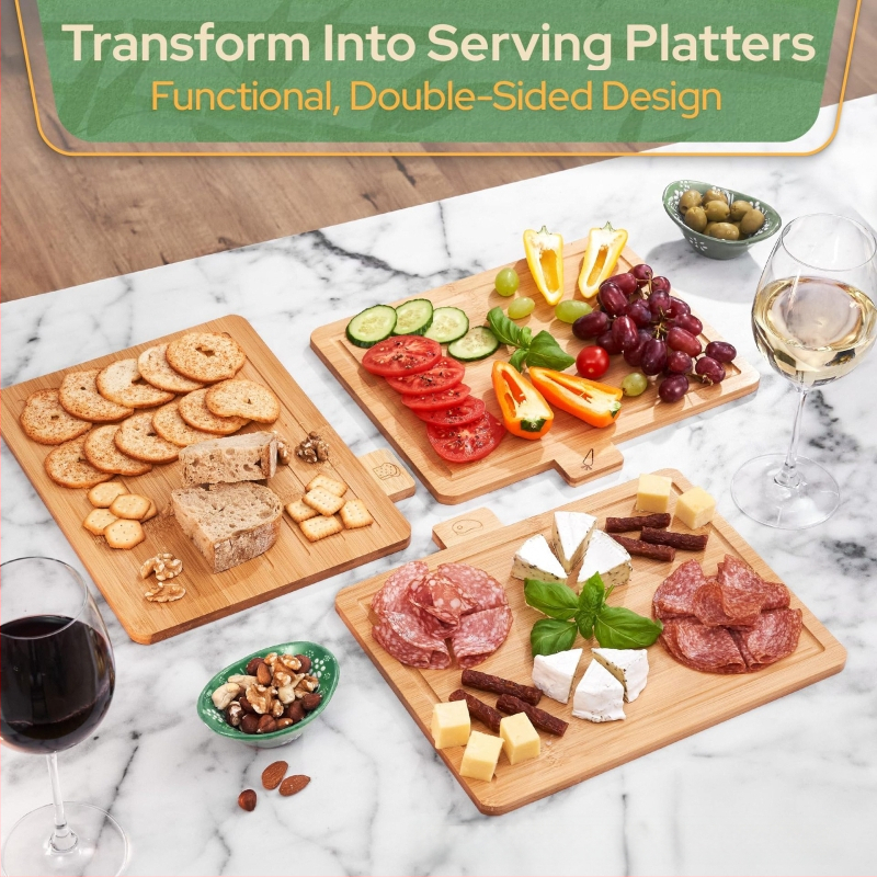 Ξύλινη σανίδα κοπής – Διπλής όψεως, μοντέρνος μινιμαλιστικός σχεδιασμός για ψωμί, λαχανικά, κρέας και φρούτα – μάρκα Hinoeng, λανσαρίστηκε το 2024