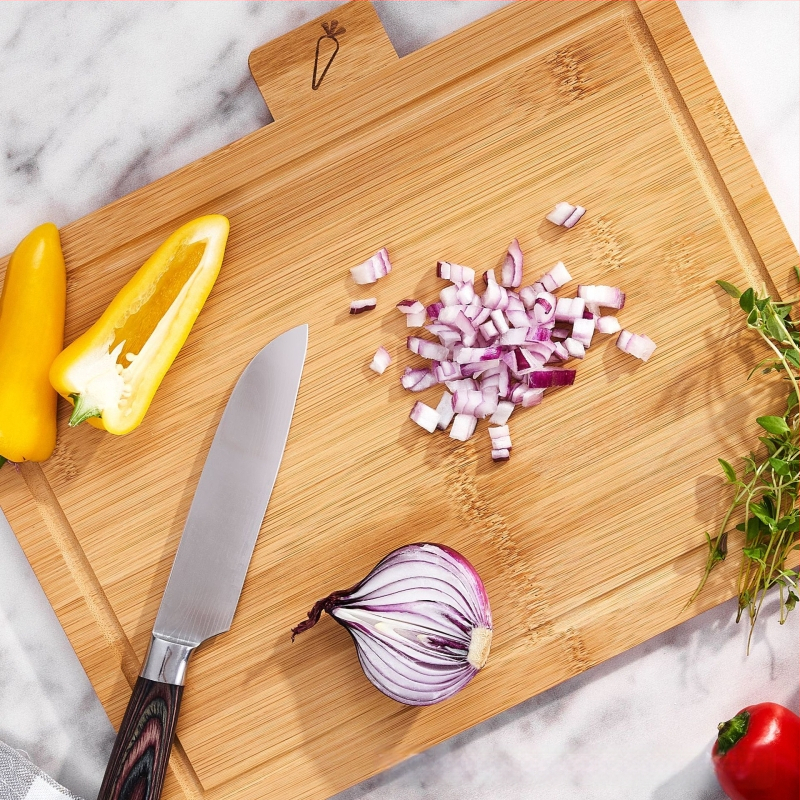 Ξύλινη σανίδα κοπής – Διπλής όψεως, μοντέρνος μινιμαλιστικός σχεδιασμός για ψωμί, λαχανικά, κρέας και φρούτα – μάρκα Hinoeng, λανσαρίστηκε το 2024