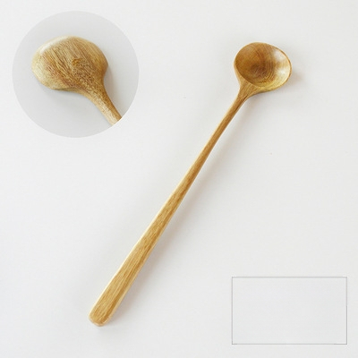 Virtuvės šaukštas su ilgu kotu japonišku stiliumi, medinis, rankų darbas, logotipo spauda, pritaikoma apdirba, aukštos temperatūros atsparumas