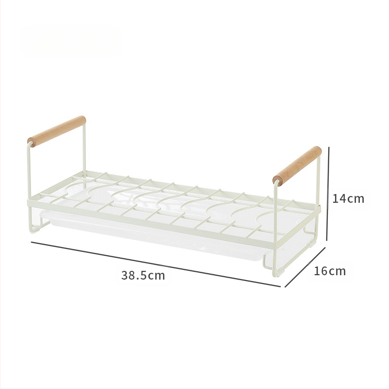Notekšanas trauku statīvs – mūsdienīgs vienkāršs stils; materiāls: dzelzs māksla + PP; uzstādīšana bez urbšanas caurumiem; virtuves virsma traukiem; izlaiž 2023