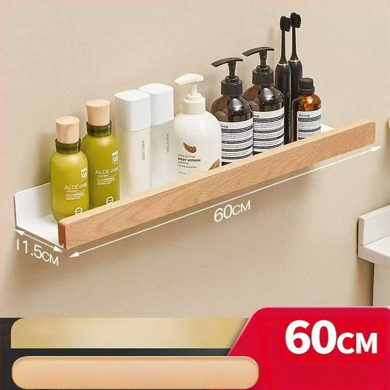 Massīvā koka uzglabāšanas plaukts – valriekstu koks, plašāks dizains, sienas piestiprināšana bez urbšanas, paredzēts vannas istabai izlietnei, 1 līmenis, slodze 15 kg, modelis 1016, virsma: koka vaskošana ar eļļu