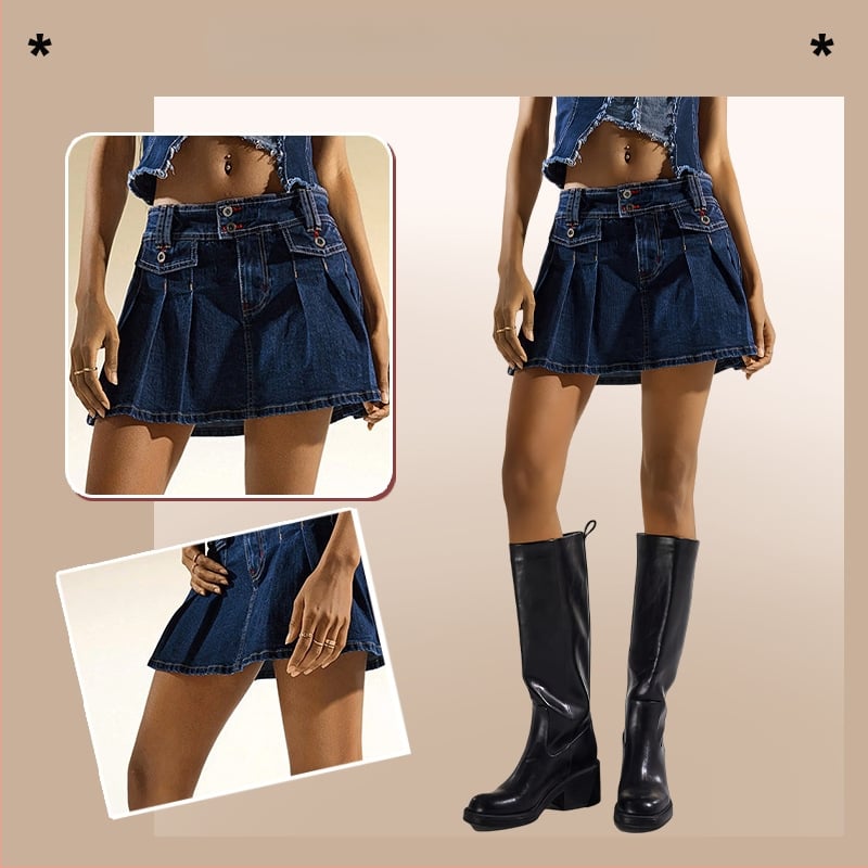 Μίνι φούστα γραμμής Α με υψηλή μέση, μονόχρωμη βαμβακερή σύνθεση 95%+, καλοκαίρι 2025, ιαπωνοκορεατικό casual στυλ