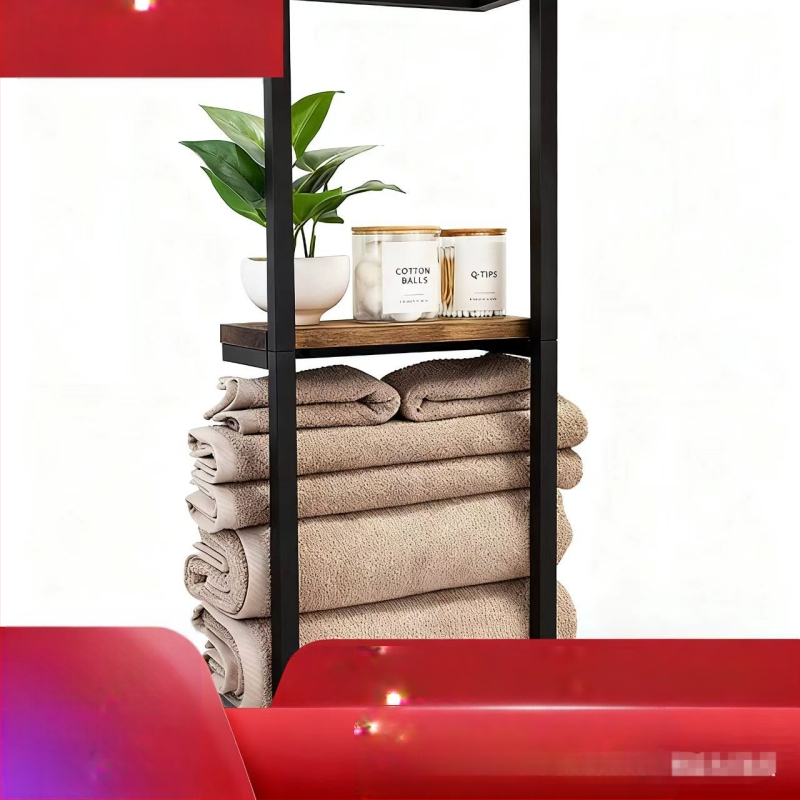 Sienas vannas dvieļu statīvs divos līmeņos, dzelzs + 304 nerūsējošais tērauds, 50 kg slodze, moderns minimālistisks stils