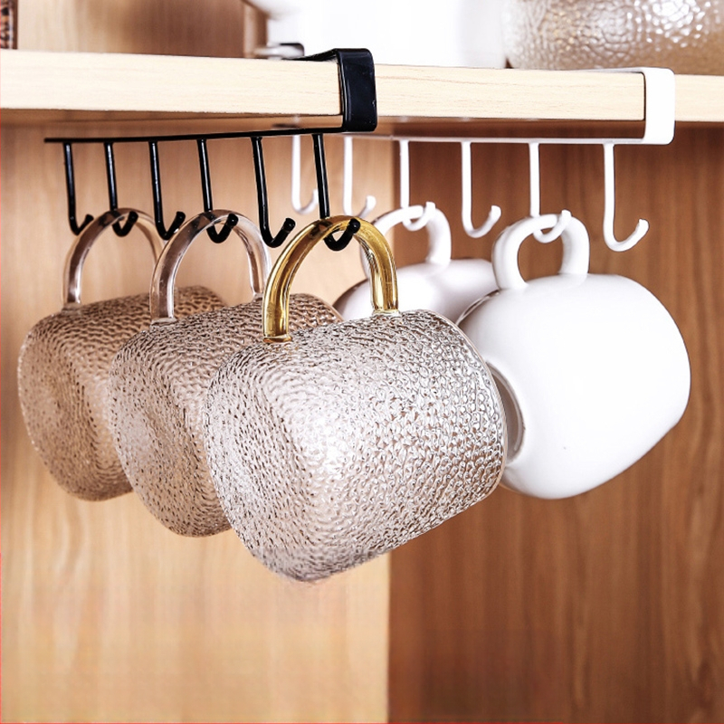 Κρεμάστρα κουζίνας κάτω από ντουλάπι χωρίς διάτρηση για σκεύη, πετσέτες και φλιτζάνια