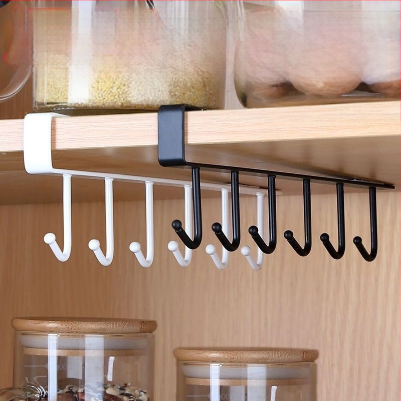 Κρεμάστρα κουζίνας κάτω από ντουλάπι χωρίς διάτρηση για σκεύη, πετσέτες και φλιτζάνια