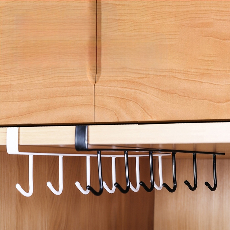 Κρεμάστρα κουζίνας κάτω από ντουλάπι χωρίς διάτρηση για σκεύη, πετσέτες και φλιτζάνια