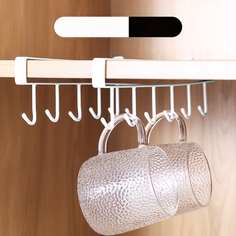 Κρεμάστρα κουζίνας κάτω από ντουλάπι χωρίς διάτρηση για σκεύη, πετσέτες και φλιτζάνια