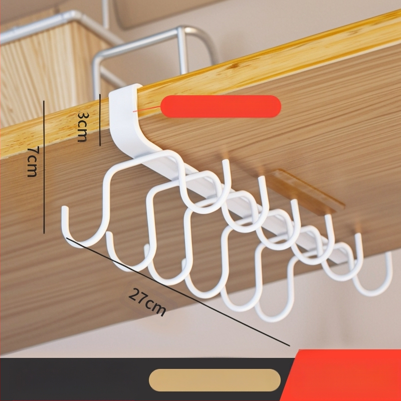 Κρεμάστρα κουζίνας κάτω από ντουλάπι χωρίς διάτρηση για σκεύη, πετσέτες και φλιτζάνια