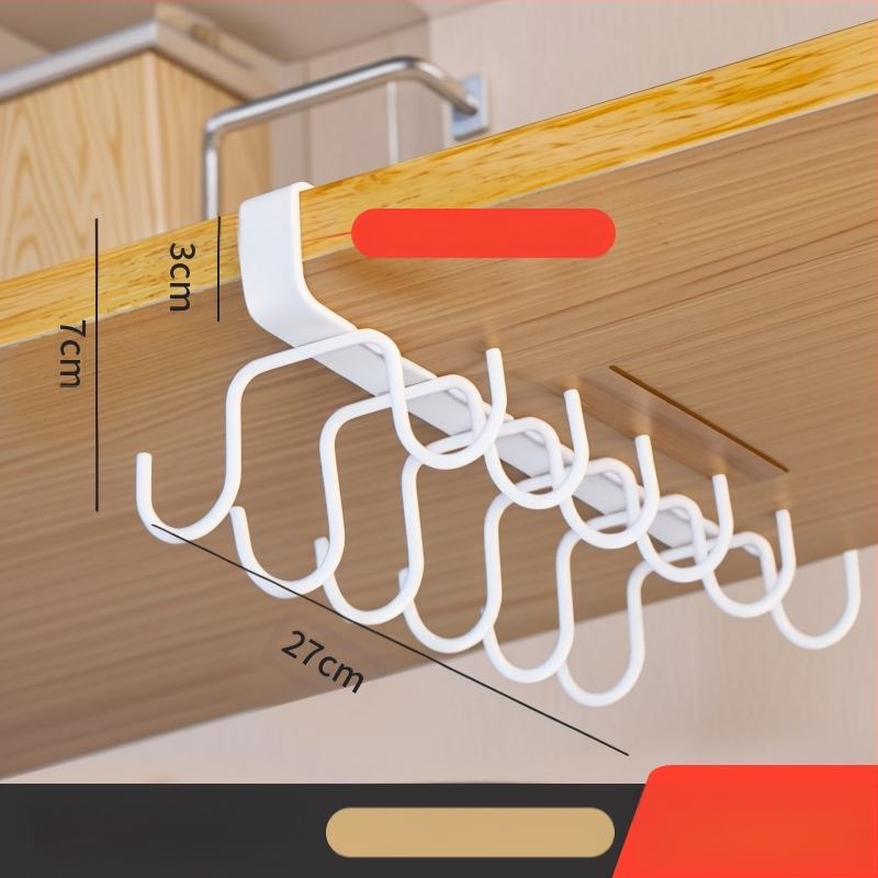 Κρεμάστρα κουζίνας κάτω από ντουλάπι χωρίς διάτρηση για σκεύη, πετσέτες και φλιτζάνια