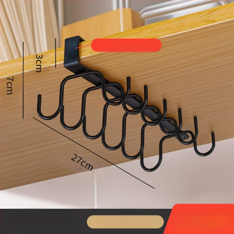 Κρεμάστρα κουζίνας κάτω από ντουλάπι χωρίς διάτρηση για σκεύη, πετσέτες και φλιτζάνια