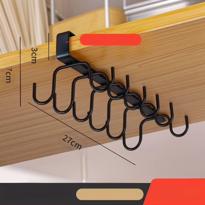 Κρεμάστρα κουζίνας κάτω από ντουλάπι χωρίς διάτρηση για σκεύη, πετσέτες και φλιτζάνια