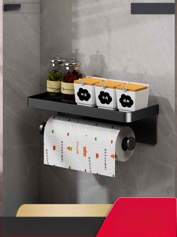 Fali konyhai papírtartó furat nélküli, Space alumíniumból, anodizált felülettel, otthoni használatra